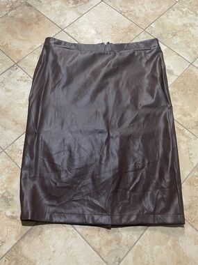 Lane Bryant Brown Faux Leather Pencil Midi Skirt Size 22 – Classic Fit